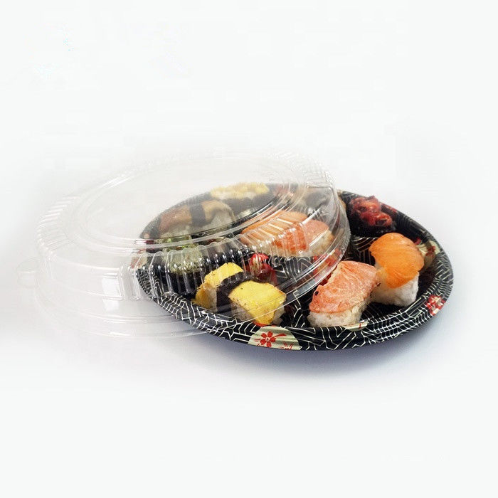 Disposable Paper Tray Biodegradable Containers Pulp Lid Food Packaging Sushi Tray