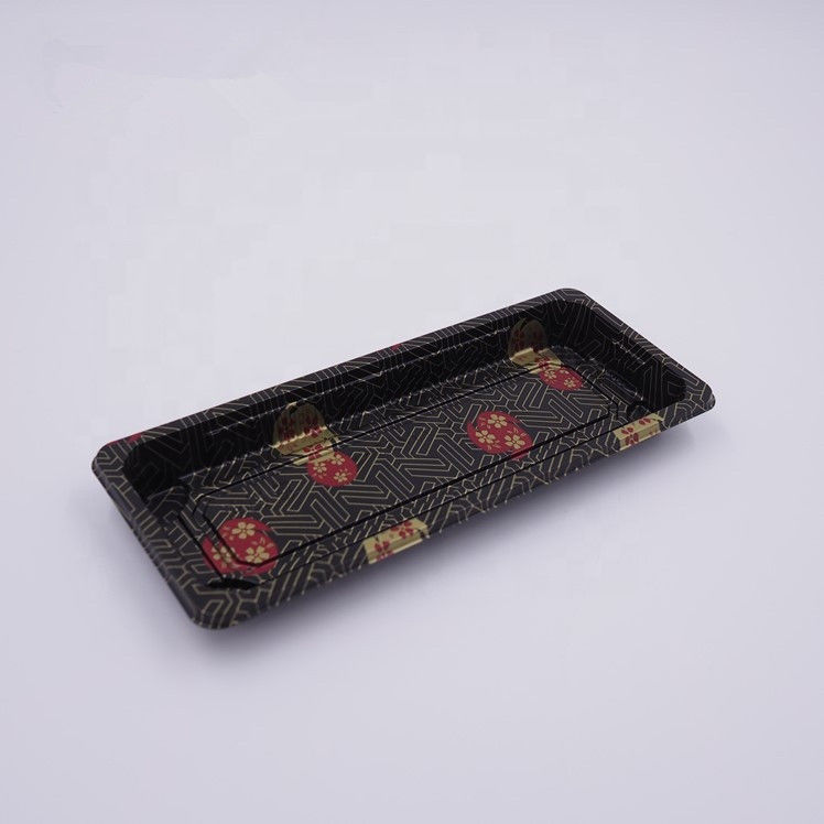 Printed PS Plastic Sushi Tray Recyclable Dustproof