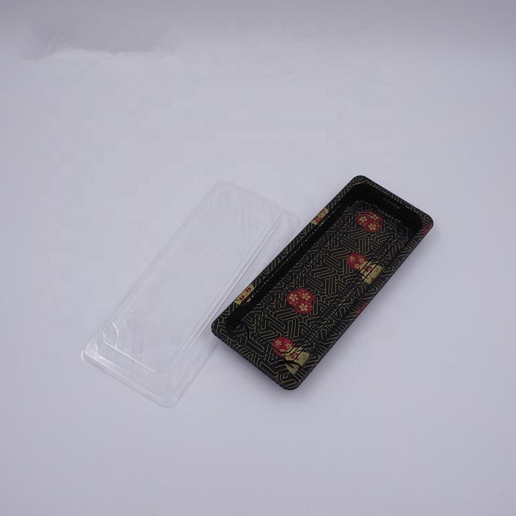 Printed PS Plastic Sushi Tray Recyclable Dustproof