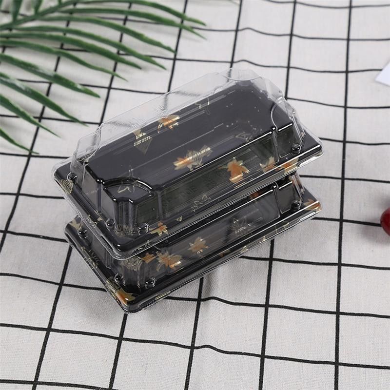 Food Grade PS Plastic Sushi Trays Disposable With Anti Fog Lids