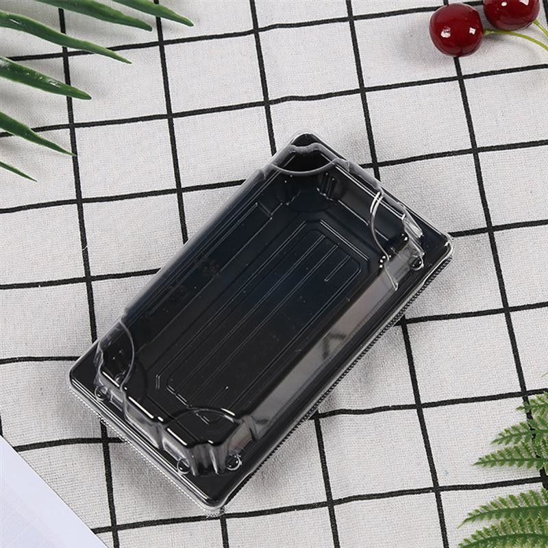 Food Grade PS Plastic Sushi Trays Disposable With Anti Fog Lids