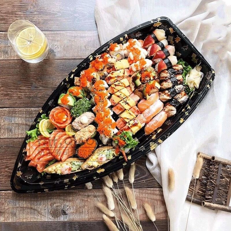 Recyclable Disposable Plastic Sushi Sashimi Platter