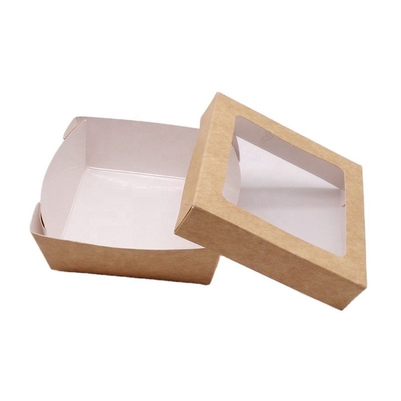 Kraft Takeaway Fast Food Packaging Box With Clear Window