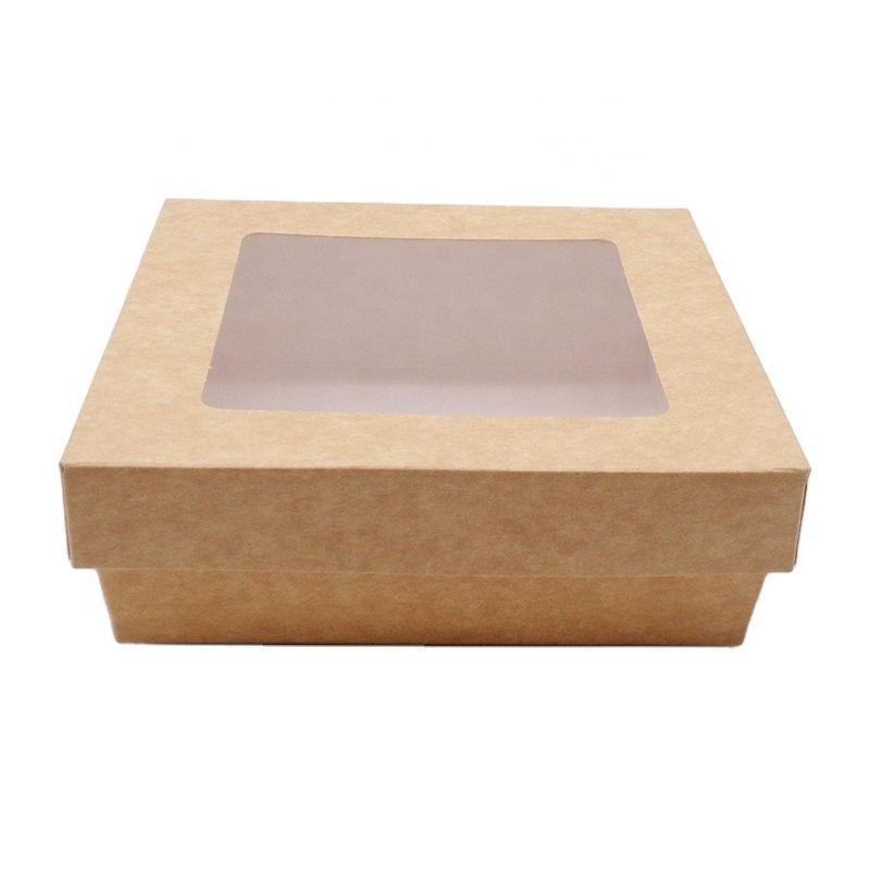 Kraft Takeaway Fast Food Packaging Box With Clear Window