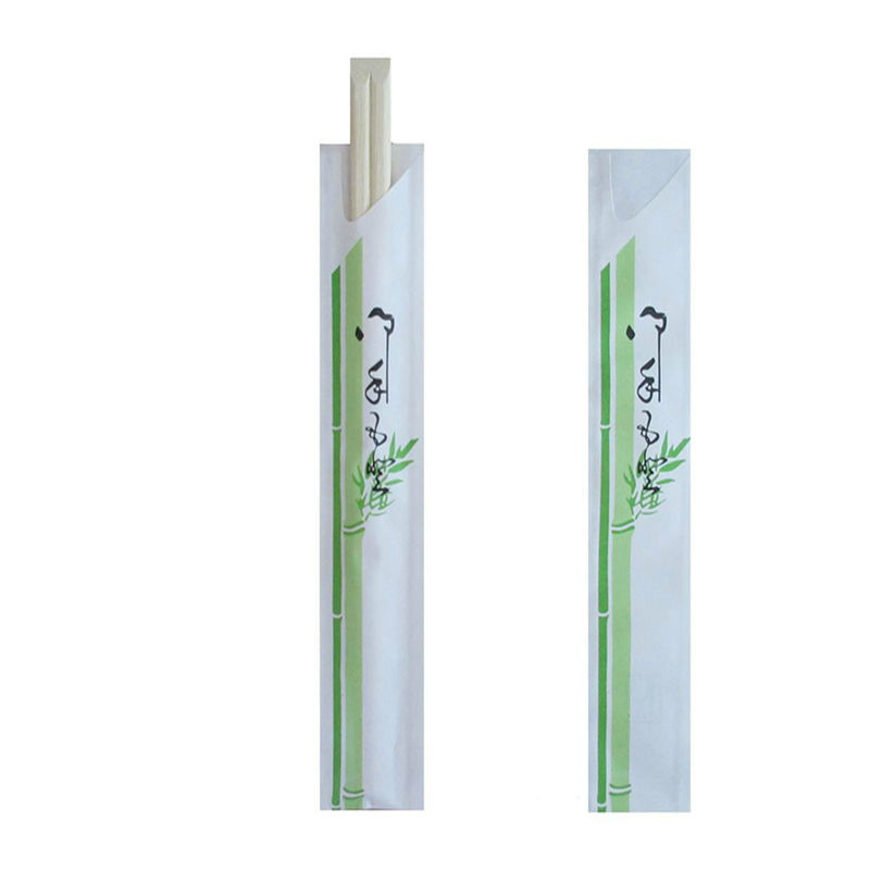 Customized Logo Sushi Twin Tensoge Round Chopsticks Paper Opp Wrapped