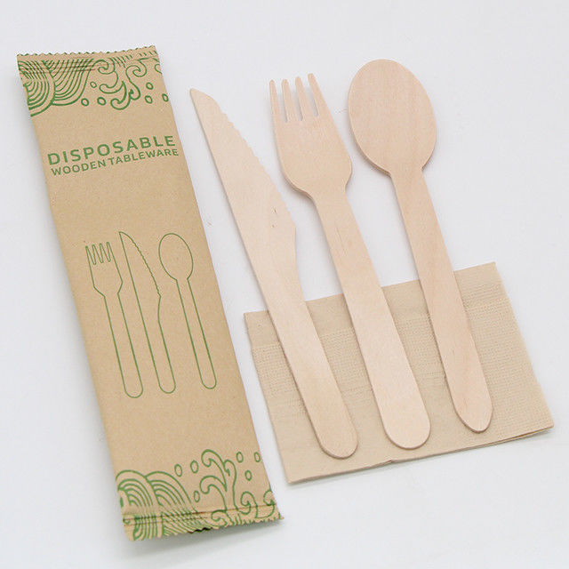 Biodegradable Compostable Disposable Spoon Knife Fork Bamboo Wooden Cutlery