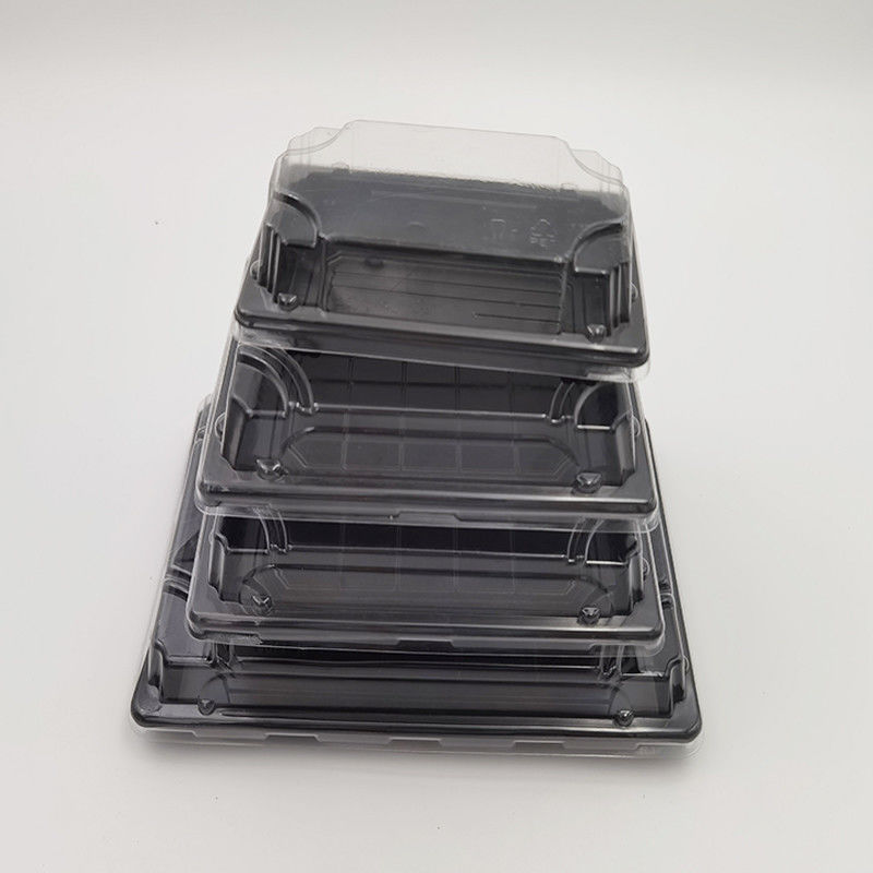 Disposable PS Plastic Sushi Tray With Transparent Lid