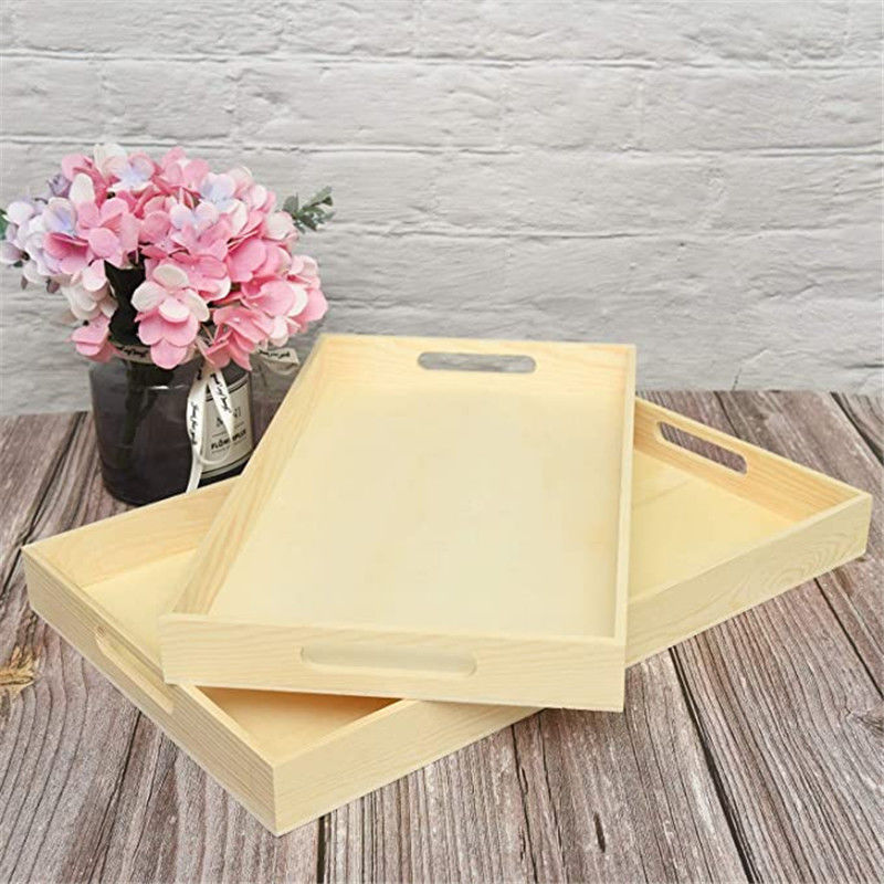 Sustainable Sushi Wood Nested Serving Trays With Handles