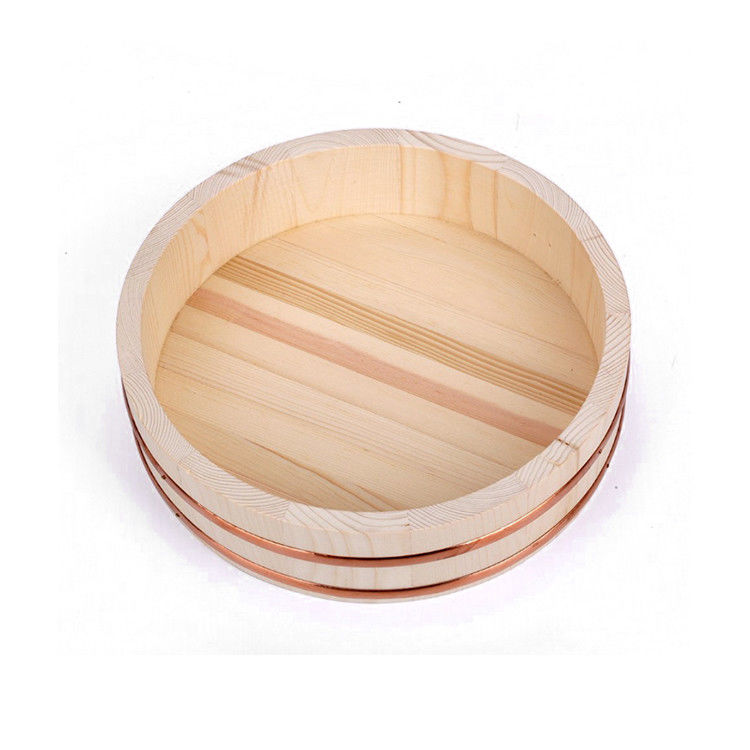 Diameter 39cm white pine Wooden Hangiri Rice Mixing Bowl