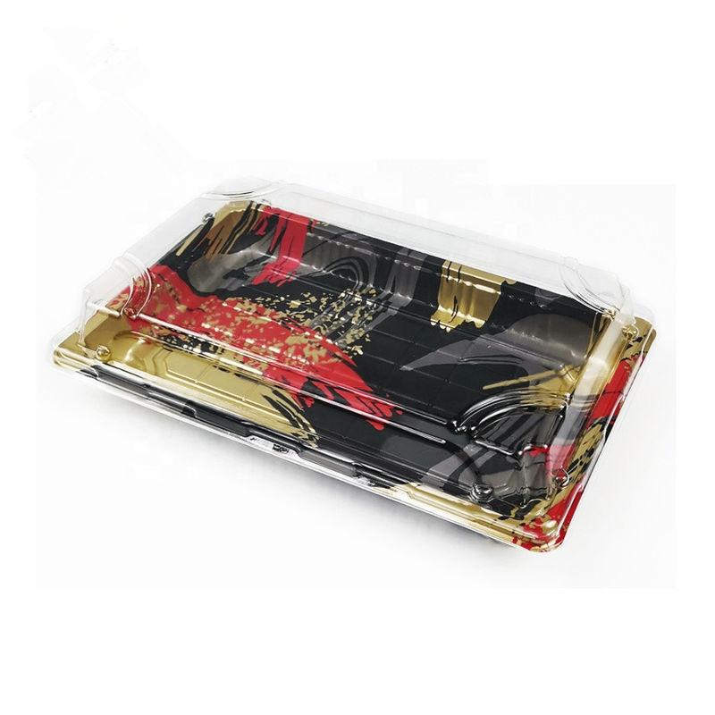 Recyclable Disposable Plastic Sushi Box With Anti Fog Lid