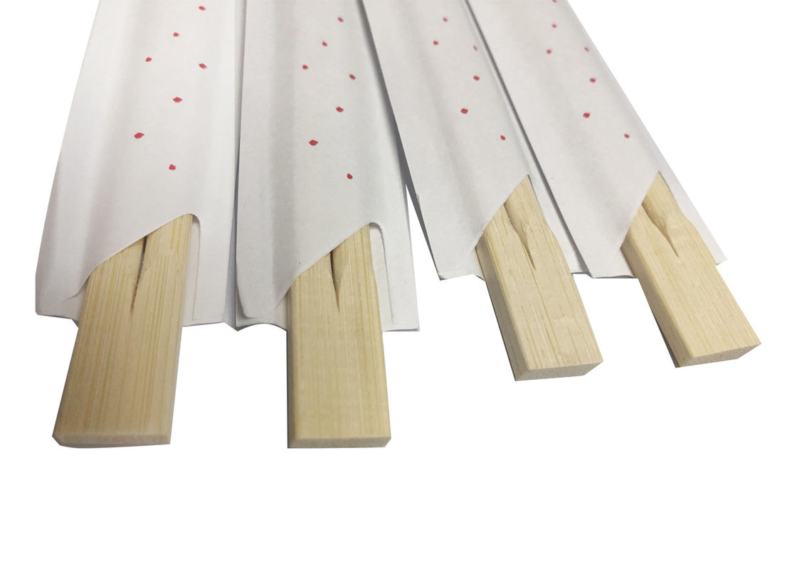 Disposable Paper Sleeve Twins Bamboo Chopsticks For Restaurants