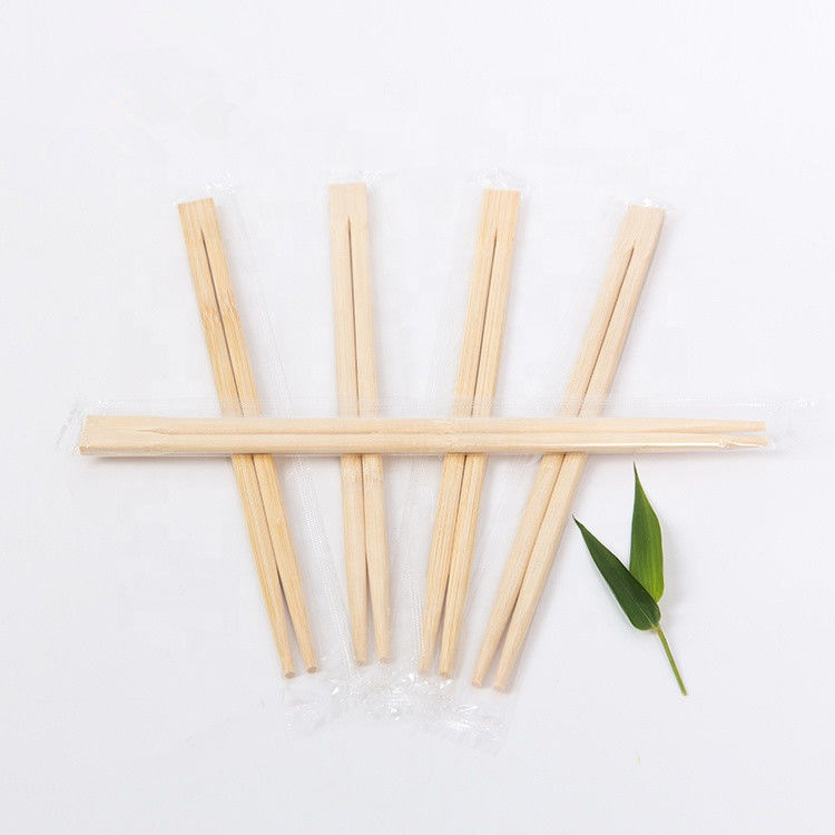 Square Natural Mao Bamboo disposable Chopsticks With Plastic Sleeve