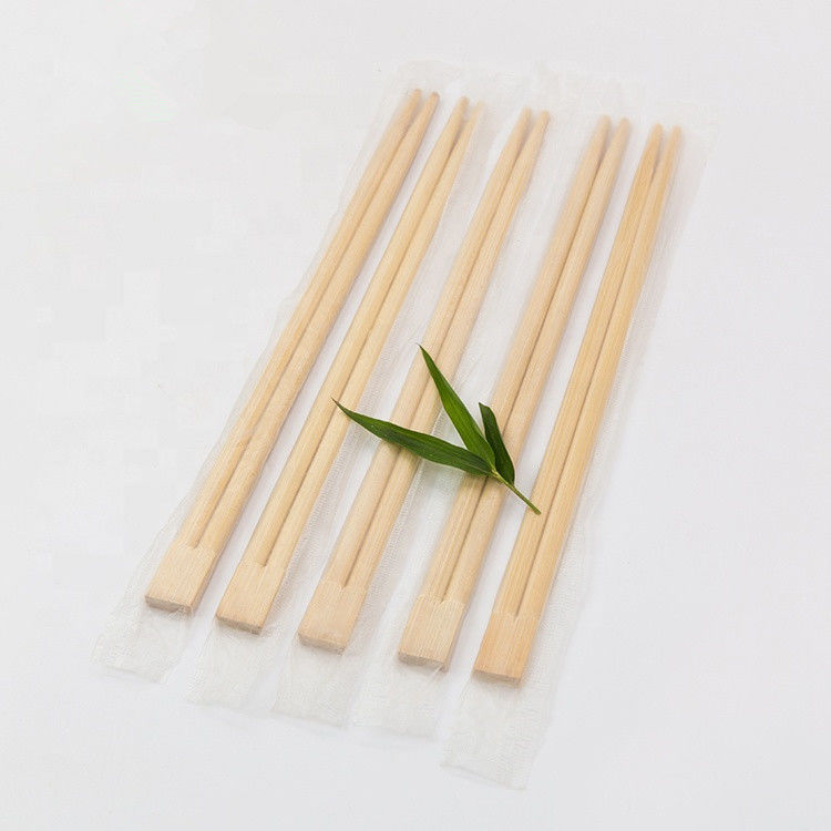 Chinese Natural Twins Disposable Bamboo Chopsticks Custom Printed Logo 21cm