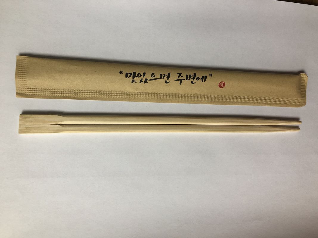 Disposable Bamboo Eco Friendly Chopsticks With Kraft Paper Packing