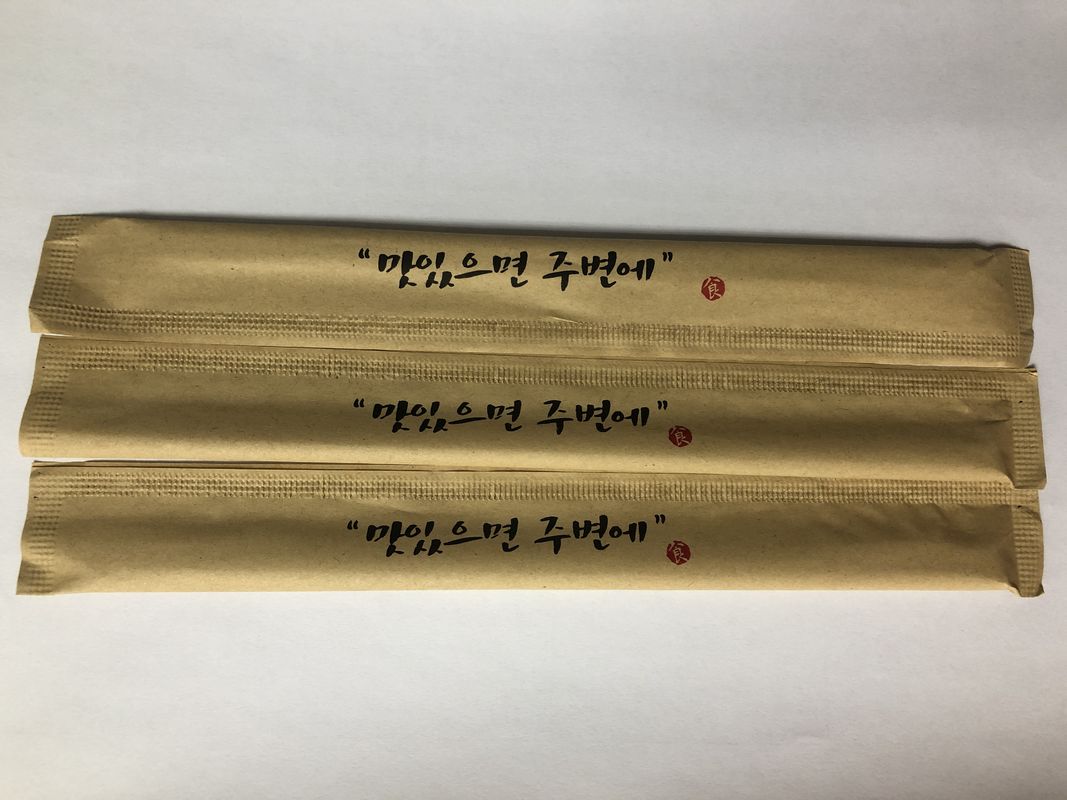 Disposable Bamboo Eco Friendly Chopsticks With Kraft Paper Packing