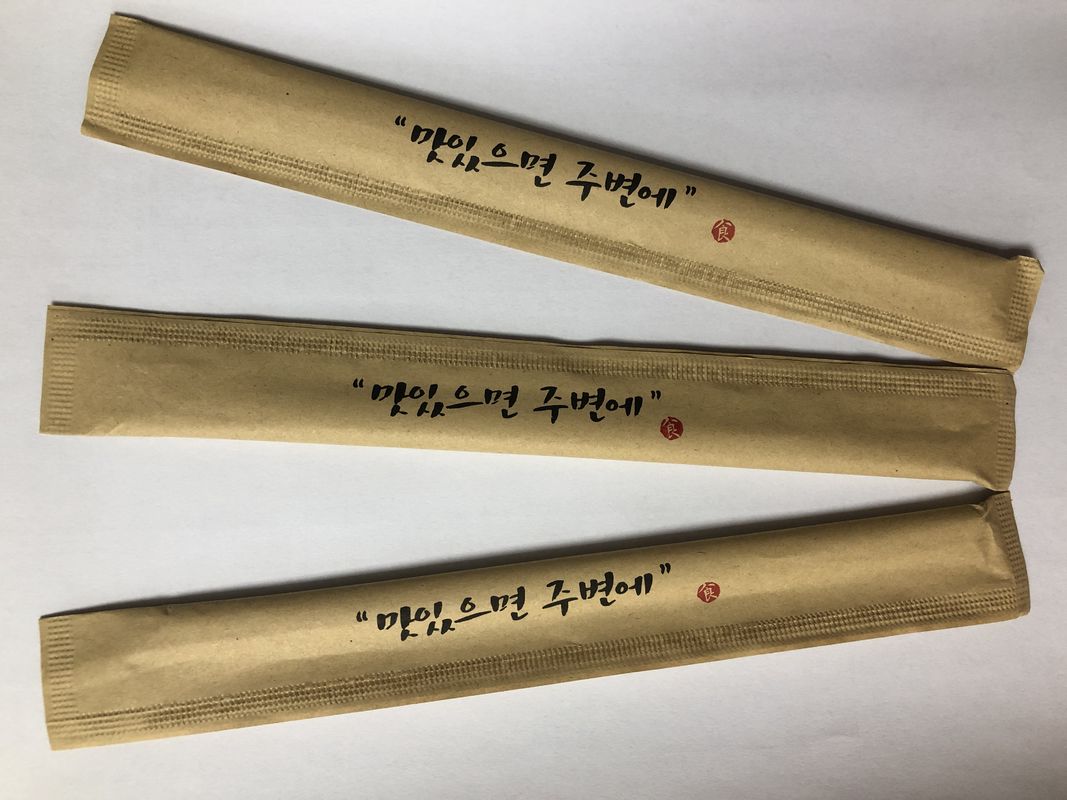 Disposable Bamboo Eco Friendly Chopsticks With Kraft Paper Packing