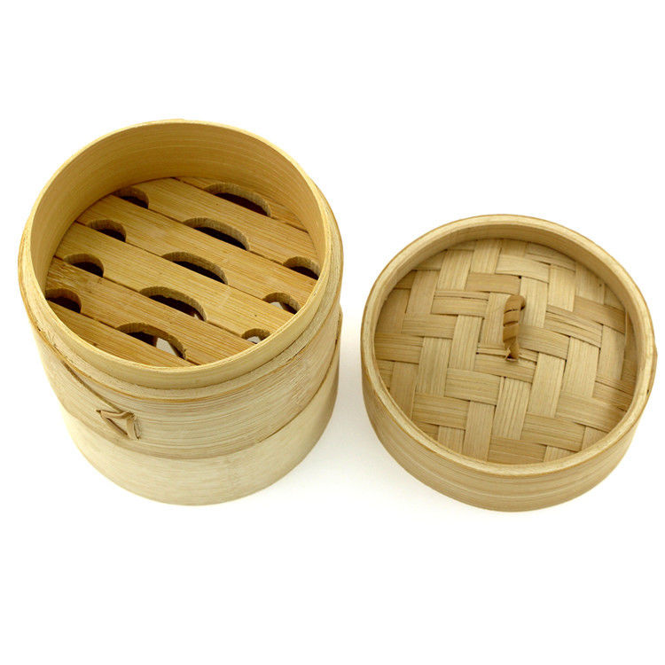 3 10 Inch 2 Tier Bamboo Steamer Basket For Dumpling