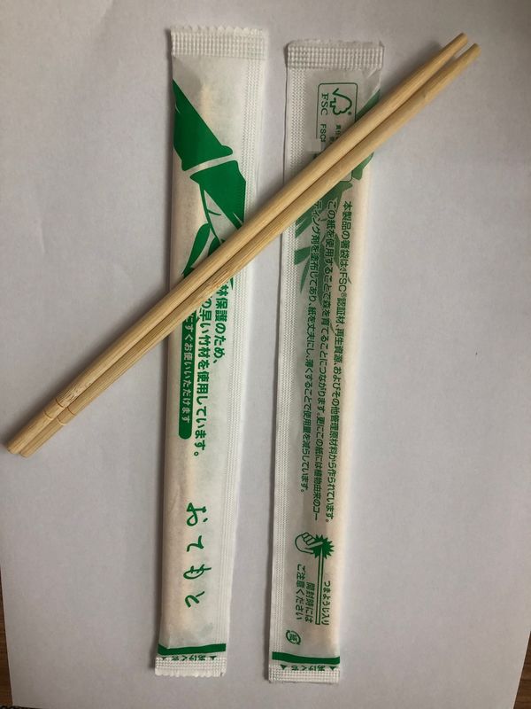 Paper Packing Bamboo Custom Logo Bamboo Twins Chopsticks With Logo
