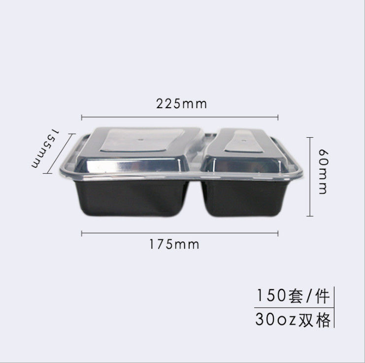 Rectangular Plastic Take Away Box Disposable Skid Proof 650ml