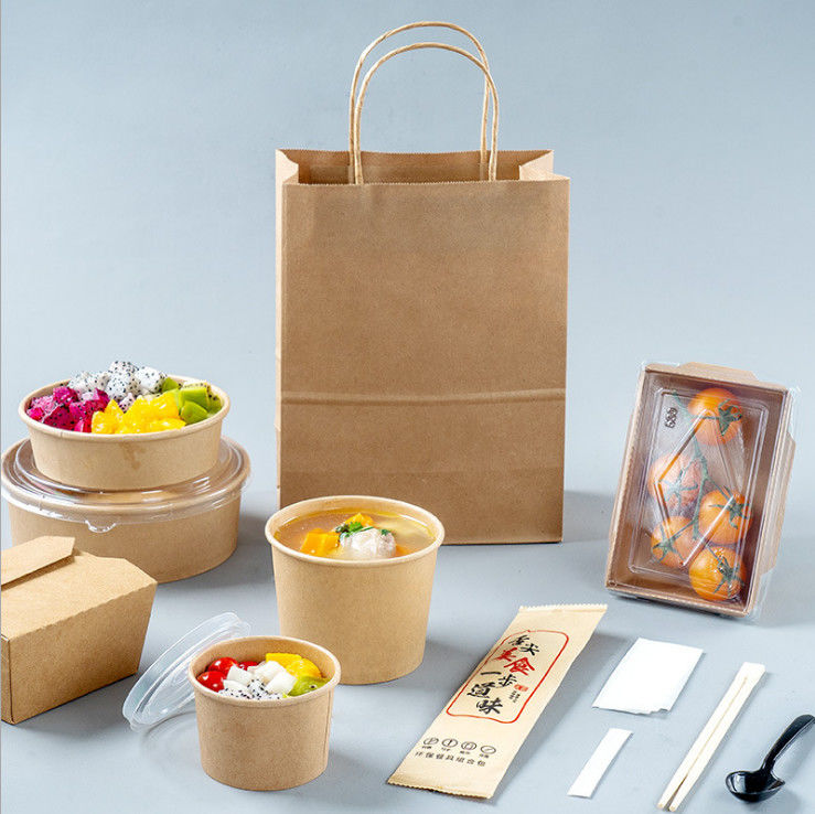 Greaseproof Disposable Paper Containers For Taking Away Express Food