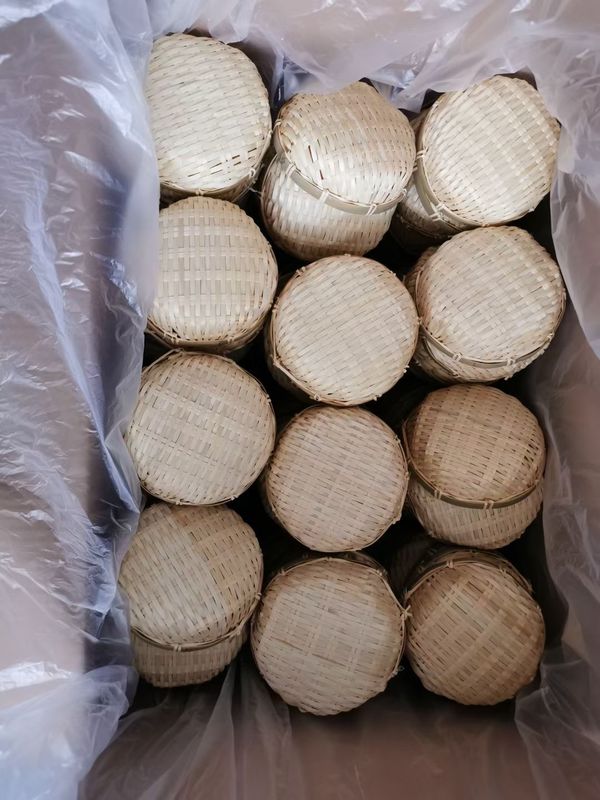 OPP Wrapped Bamboo Fruit Basket Gift Crafts Natural Bamboo Basket 17cm 19cm 23cm