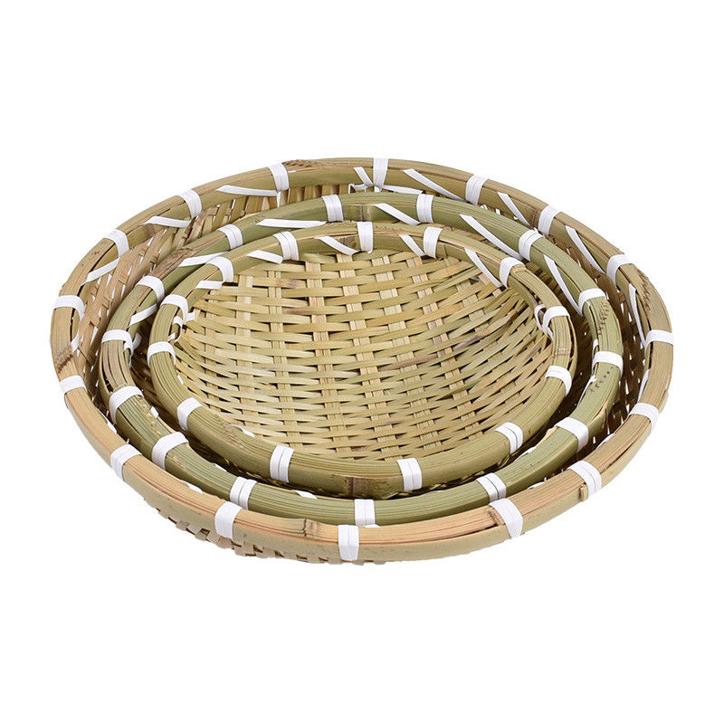 Food Pick Natural Bamboo Basket Weaving Sieves Eco Friendly