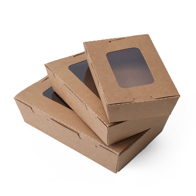 Customized 4 Compartments Take Away Paper Bento Box Leak Proof