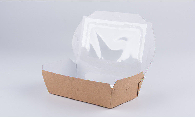 Disposable Waterproof Take Away Lunch Box Fast Food Box With Window