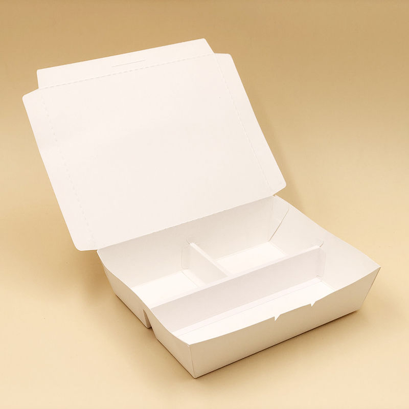 Kraft Paper Biodegradable Takeaway Containers Disposable With Compartment