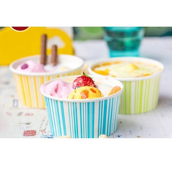 Ice Cream Disposable Paper Cup PLA Coating Biodegradable Yogurt Packaging