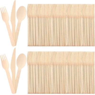 Natural Biodegradable Bulk Birch Wood Spoon / Forks / Knives Disposable