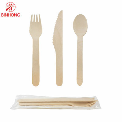 Eco Friendly Wooden Disposable Biodegradable Cutlery Fork Knife Tissue 160mm